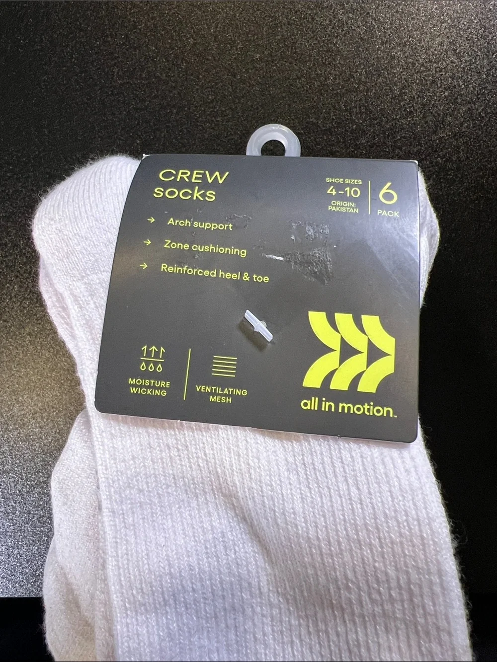 all in motion White Crew Socks - Pack of 6